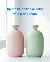Bouteille en plastique PE vide de 280 ml avec bouchon à clapet, finition mate givrée, anti-fuite, rechargeable, pour voyage, lotion, shampoing, cosmétiques