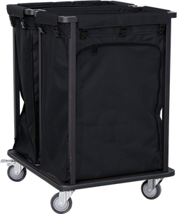 새로운 디자인 하우스 키핑 분해 세탁 카트 병원 두 개의 폴리 에스테르 가방 린넨 트롤리 호텔 청소 트롤리 - Product Image 2