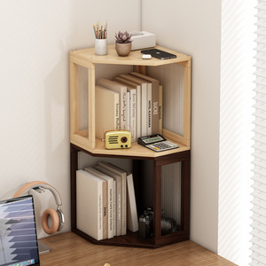Mueble esquinero de madera maciza de 4 niveles, estantería de almacenamiento que ahorra espacio para sala de estar, dormitorio, librero - Product Image 3