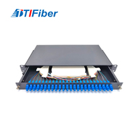 Panneau de brassage fibre optique FTTH 1U 19 pouces SC 12/24 cœurs entièrement pré-équipé avec pigtail pour montage en rack et configuration ODF