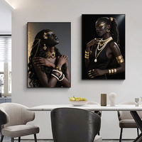 Peinture de portrait de femmes africaines, affiche imprimée sur papier, art mural personnalisable, art déco moderne, art mural africain américain