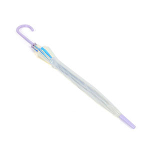 Parasol de voyage <span class=keywords><strong>transparent</strong></span> coloré en plastique moderne effet laser arc-en-ciel, résistant à la pluie et au vent, idéal pour les mariages - Product Image 5