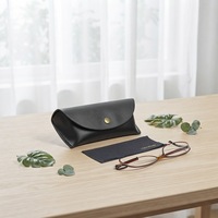 Boîte de rangement de luxe pour lunettes de soleil XUZE PB-1024, logo personnalisé, carton noir recyclé, matériau PU, forme carrée