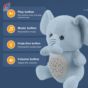 Chengji <span class=keywords><strong>jouet</strong></span> à piles éléphant Projection lavable sommeil respiration veilleuse bébé Machine apaisante avec peluche - Product Image 4