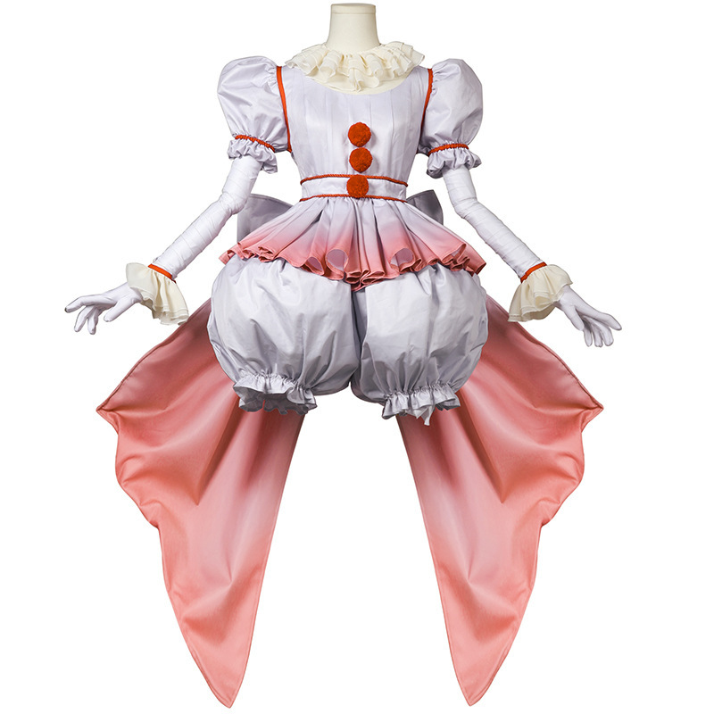 Nueva llegada adulto asesino payaso Cosplay Vestido Mujer Horror vestir Cosplay miedo payaso película disfraz