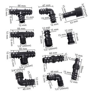 Garten-DN16-Rohr 1/2 3/4 Zoll Außengewinde T-Stück Winkel Gerade Landwirtschaftlicher Mikrobewässerungs-Wasserverbinder - Product Image 2