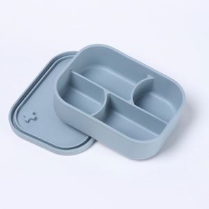 Silicone <b>Lunch</b> <b>Box</b> with Lid 4-<b>Compartment</b> Design for Fat Reduction & Fresh-Keeping Wholesale - Product Image 1