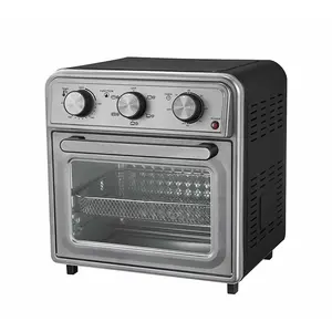 批发25L数字液晶显示器铝空气油炸锅烤箱方形家用微波炉烤面包机比萨烤箱电源
