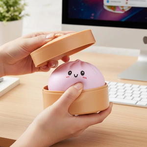 Juguete de simulación Baozi, juguete blando de peluche de pan al vapor, de rebote lento, para descompresión y alivio del estrés, regalos - Product Image 4