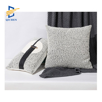Innermor poids lourd Texture tissé tissu Sherpa fausse fourrure taie d'oreiller carré décoratif hôtel Boucle housse de coussin solide maison