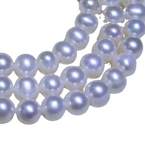 Collar de Perlas de Alta Calidad, Color Azul Plateado, Diseño de Cielo Estrellado, 7mm, Hebilla Exquisita Ajustable, Modelo Wenchi, Venta al Por Mayor - Product Image 5