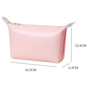 Nueva Bolsa de Cosméticos Impermeable de PU, Bolsa de Aseo, Almacenamiento de Mano, Bolsa de Cosméticos de Color Caramelo al por Mayor - Product Image 2