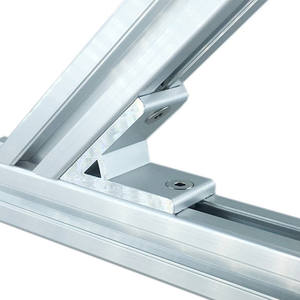 Profilés en aluminium industriel, supports d'angle à 45 degrés, fixation directe simplifiée, argent-blanc, vente en gros - Product Image 2