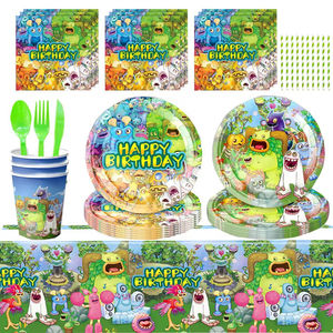My Singing Monsters Decoración de fiesta de <span class=keywords><strong>cumpleaños</strong></span> Vajilla desechable Plato Mantel Servilleta Baby Shower Niños Favor Suministros para fiestas - Product Image 2