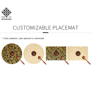 Mantel Individual de cuero dorado de PVC personalizable para vacaciones, boda, manteles individuales, decoración para fiestas, manteles decorativos para mesa de comedor - Product Image 3