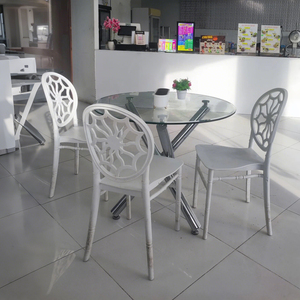 Chaise de Salle à Manger Moderne en Plastique Blanc, Sans Accoudoirs, en Acier et Fer, Bon Marché, pour Mariages, Banquets, Événements, Mobilier d'Hôtel et de Salon Extérieur - Product Image 4