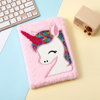 Carnet cadeau brodé pour enfants A5 journal en peluche mignon dessin animé