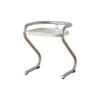 TONY BL-240 Banc de salle à manger sans accoudoirs en plastique crème coloré de style nordique moderne en forme de Z |   Petit café coréen style Instagram pour appartement