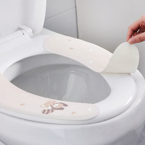 HeDou Toilet Seat Cover Pink Penguin Design Thickened Waterproof Universal Fit for Bathroom Use - Product Image 2