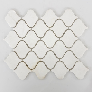 Mosaico de Mármol <span class=keywords><strong>Blanco</strong></span> con Diseño de Linterna Irregular, Personalizado en China, para Decoración de Paredes Interiores de <span class=keywords><strong>Cocina</strong></span> y Baño - Product Image 1