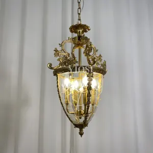 Bougeoir en bronze et laiton, lanterne en forme de pilier, lustre en laiton, avec panneaux de verre