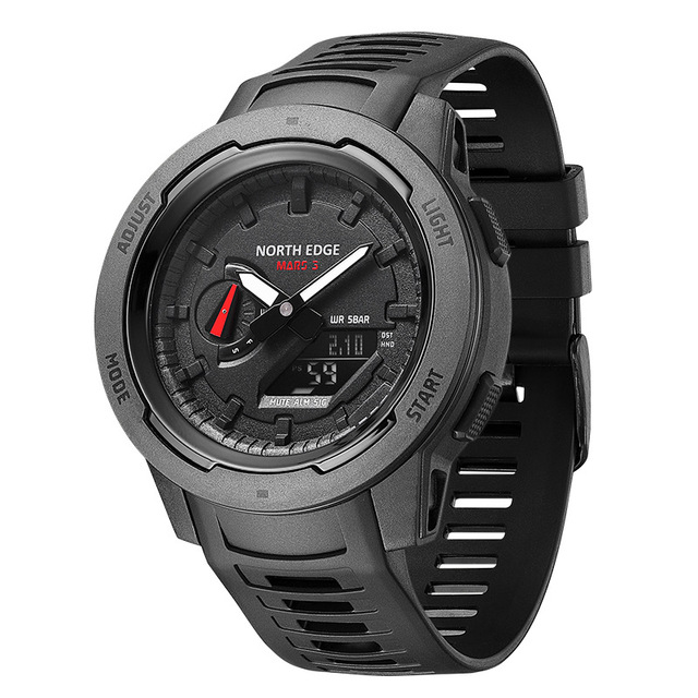 Outdoor NORTH EDGE Mars 3 Men's Digital Watch Carbon Fiber Case for Man Swimming 50M Sports Watches World Time Smart Watch
