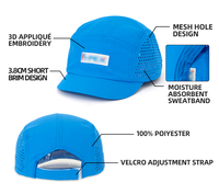 Casquette de course personnalisée à visière courte, séchage rapide, maille perforée au laser, chapeau de sport léger, casquette d'extérieur