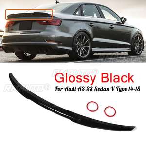 Alerón Trasero Negro Brillante ABS para Audi A3 y S3 Sedán Tipo V 2014-2018 Highkick - Product Image 1