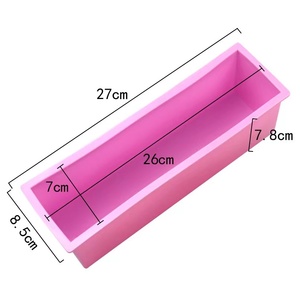1200ML <span class=keywords><strong>Rectangular</strong></span> <span class=keywords><strong>3D</strong></span> DIY Cake Tool <span class=keywords><strong>Molde</strong></span> de jabón hecho a mano con caja de madera Cuchillo Cortador - Product Image 2