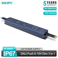 Driver LED AC/DC 100W 12V 24V DALI Push 0-10V 3-en-1, alimentation à tension constante pour systèmes d'éclairage
