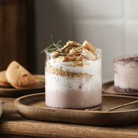 Mode beliebte Geschirr Dessert Runde dekorative Müsli Obst Eis Pudding Glas Tasse Schüssel
