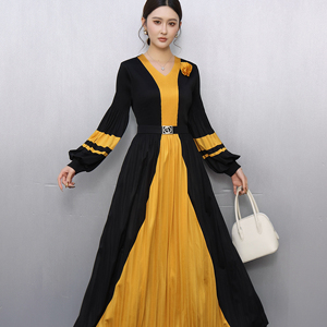 casual outfits dress Boho Multi-Colored Maxi Dress – Casual V-Neck T-Shirt Style Long Dress in Black | Women's Boho Fashion | XXXL