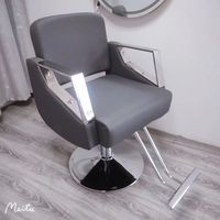 Fauteuil de Barbier Professionnel Moderne Inclinable à 360° en Cuir PU avec Pompe Hydraulique Robuste pour Hôpitaux, Écoles et Extérieurs