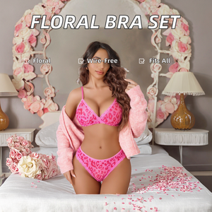 Avidlove Naughty <b>Sexy</b> Floral Wire Free Adjustable Straps Lingerie <b>Sets</b> for Women Bralette and Thongs Panty <b>Set</b> - Product Image 2
