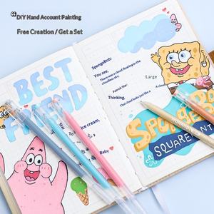 ปากกาเจล ปากกาเขียนลายมือ ชุดเต็มสี ปากกาเจลระบายสี วาดภาพ ระบายสีด้วยมือ หัวแหลมพิเศษ สีโมรันดี เครื่องเขียนพลาสติก 0.6 มม. - Product Image 4