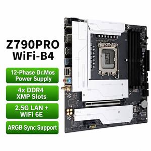 Tarjeta Madre Z790PRO WiFi-B4 LGA1700 DDR4 con 4 Ranuras DIMM, Alimentación <span class=keywords><strong>Dr</strong></span>.Mos de 12 Fases, LAN 2.5G, WiFi 6E, Sincronización ARGB, ATX para PC Gaming - Product Image 1