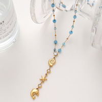 Collar de Acero Inoxidable Chapado en Oro de 18K con Colgante de Pez Koi y Circonita, Serie Océano, Diseño Minimalista y Moderno para Mujer, Uso Diario