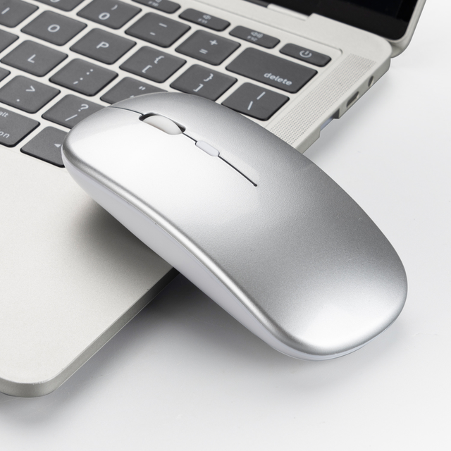 2.4Ghz Rechargeable Wireless Mouse Silent Computer Office Portable Slim Optical Mouse with USB Receiver