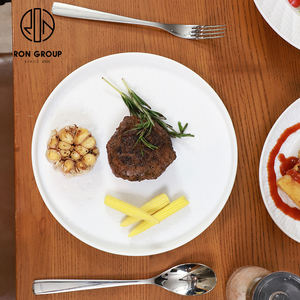 Restaurante occidental Catering <span class=keywords><strong>melamina</strong></span> redondo 10 pulgadas Pizza carne servicio de comida plato de cerámica para comida rápida <span class=keywords><strong>vajilla</strong></span> comercial - Product Image 4