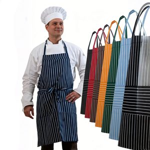 <span class=keywords><strong>Delantal</strong></span> de Cocina Impermeable y Resistente a las Manchas con Diseño Clásico a Rayas de la Mejor Calidad, <span class=keywords><strong>Delantal</strong></span> con Logotipo Personalizado, Conjunto de Uniforme de Chef - Product Image 1