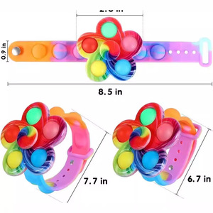 Bracelet Pop It Fidget <span class=keywords><strong>Spinner</strong></span> Lumineux en Silicone Anti-Stress pour Enfants, Idéal pour Cadeau de Fête - Product Image 4