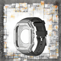 Bracelet de montre en TPU avec boîtier en alliage à 12 broches respirant de luxe pour montre S4/5/6/7/8/9 44/45 mm