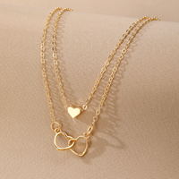 Collar de Moda con Diseño Nuevo, Corazón de Perlas y Cruz de Circonia Multicapa para Mujer, Joyería al por Mayor
