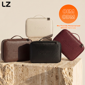 Sac de beauté LZ avec logos personnalisés, sac organisateur pour accessoires de manucure, 2 couches, poches détachables, portable, pour <span class=keywords><strong>kit</strong></span> de manucure - Product Image 6