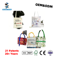 Bolsa de Mano de Lona de Algodón con Impresión Personalizada, Bolsa de Compras Reutilizable Ecológica con Diseño Personalizado OEM ODM para Promoción
