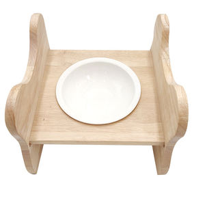 Bol pour animaux de compagnie en céramique écologique, durable et sûr, de haute qualité, avec support en bois, design Art Déco, pour usage intérieur, vente chaude - Product Image 2