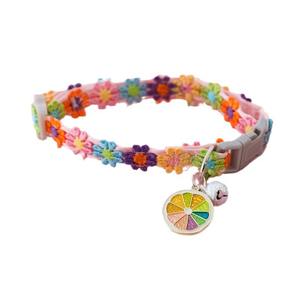 Collares para Perros y Gatos con Diseño Nuevo, Bonitos y Ajustables, de Poliéster con Hebilla, Coloridos, Ecológicos, con Flores de Arcoíris - Product Image 6