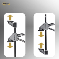 Serre-joint rapide en acier de qualité industrielle 300 mm 12 pouces Durable Force de serrage de 150 kg Barre noire pour l'assemblage du travail du bois Projets de bricolage