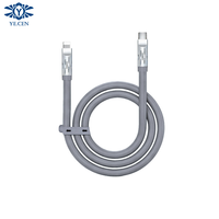 Câble de charge en alliage de zinc épaissi en silicone PD27W avec lumières colorées, câble de charge rapide résistant aux plis, pour iPhone 6-14