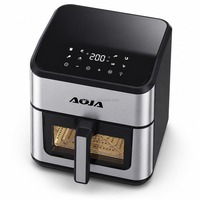 Friteuse à air numérique AOJA 8L 1800W avec fenêtre visible, arrêt automatique, signal sonore de fin de cuisson, protection contre la surchauffe, compatible lave-vaisselle, revêtement antiadhésif
